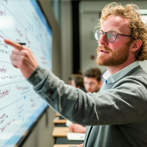 Sala de Aula com Monitor Profissional Touch Screen LFD Lousa Digital