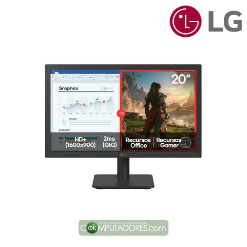 Monitor Profissional LG Home & Office 20U401A-B com tela LED HD+ 20