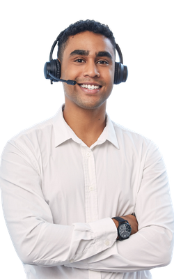 Contact Center em Nuvem com Inteligência Artificial Agente Homem Headset Right