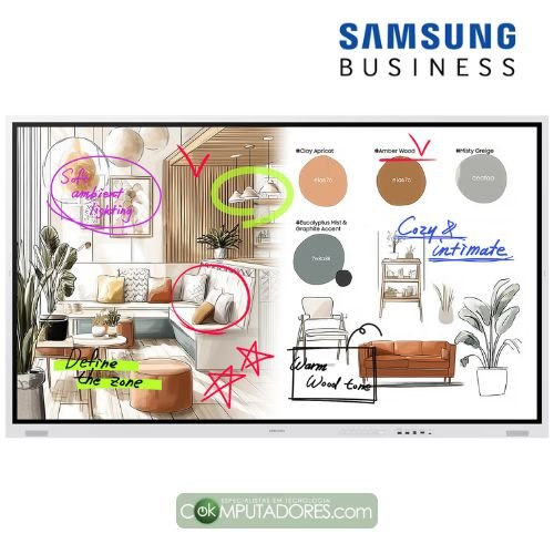 Monitor Interativo Samsung Business Flip Pro WM75FX Tizen 9 com Tela Touch Ultra HD 4K de 75” – LH75WMFWLGCXZD
