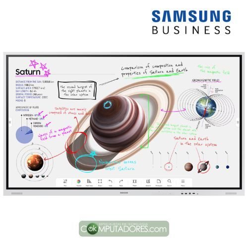Monitor Interativo Samsung Flip Pro WM85B Tizen 6.5 com tela LED Ultra HD 4K de 85 LH85WMBWLGCXZA