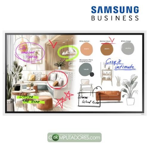 Monitor Profissional Interativo Samsung Flip Pro WM65FX com Tela Touch Ultra HD 4K de 65 polegadas LH65WMFWBGCXXK Multi‑touch