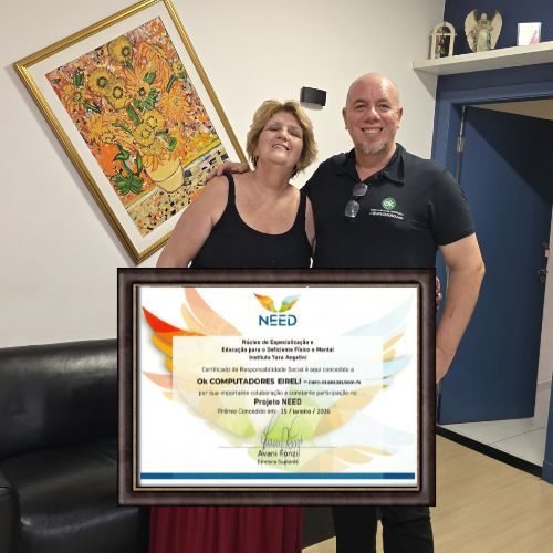 Post Ong Need - OK Computadores ganha certificado Need